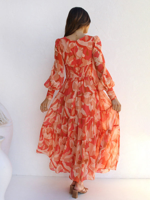 WW | Strahlendes Langarm-Maxi-Kleid