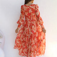 WW | Strahlendes Langarm-Maxi-Kleid
