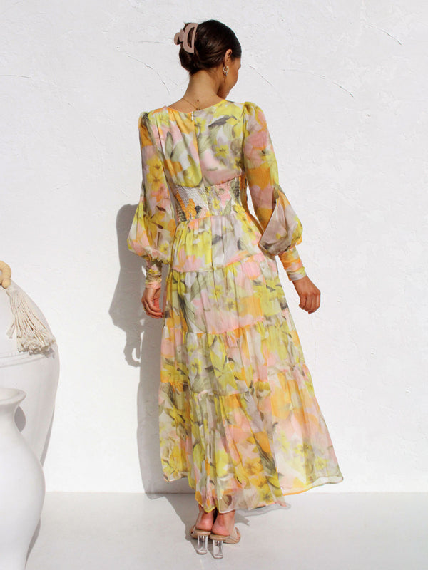 WW | Strahlendes Langarm-Maxi-Kleid