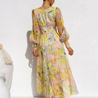 WW | Strahlendes Langarm-Maxi-Kleid