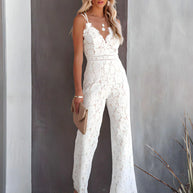 WW | Stilvoller Ärmelloser Spitzen-Jumpsuit