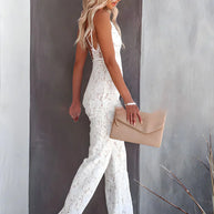 WW | Stilvoller Ärmelloser Spitzen-Jumpsuit