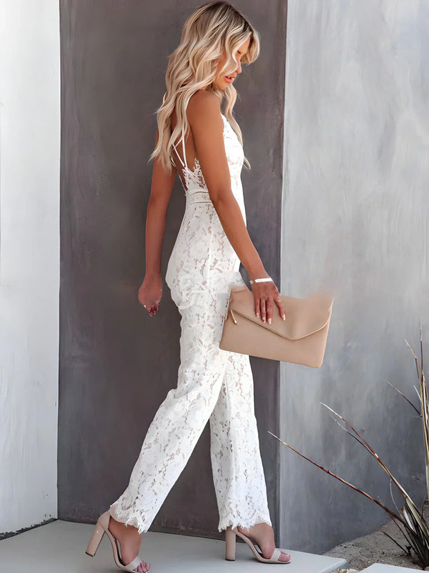 WW | Stilvoller Ärmelloser Spitzen-Jumpsuit