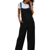 WW | Damen Gewebte Retro Lässige Lange Latzhose