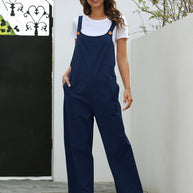 WW | Damen Gewebte Retro Lässige Lange Latzhose