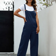 WW | Damen Gewebte Retro Lässige Lange Latzhose