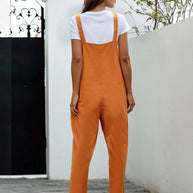 WW | Damen Gewebte Retro Lässige Lange Latzhose
