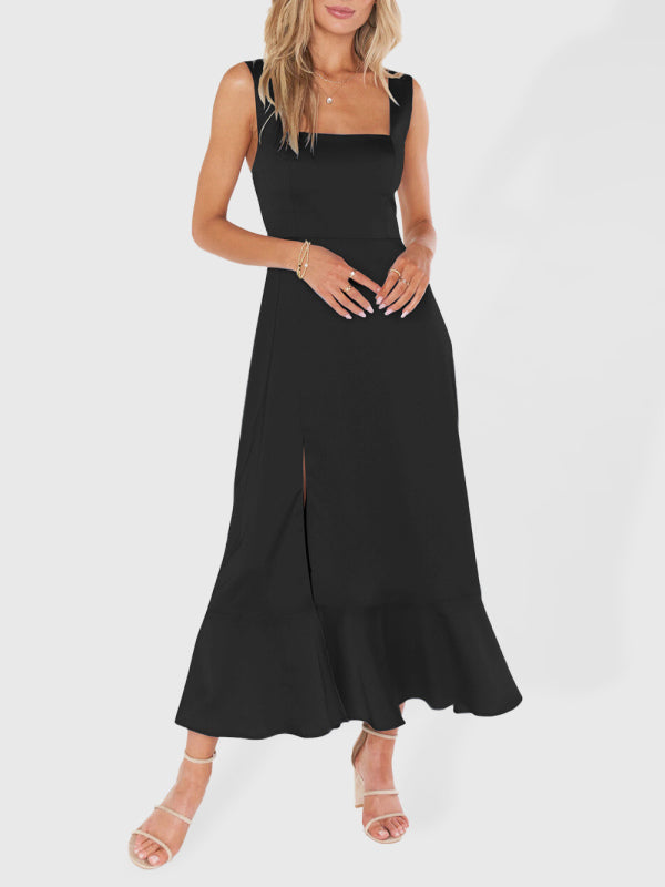 WW | Damen Elegantes und Modisches Pendel Schlitz Französisches High-end Gefühl Kleid