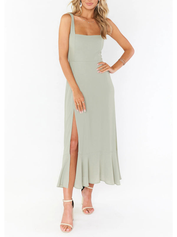 WW | Damen Elegantes und Modisches Pendel Schlitz Französisches High-end Gefühl Kleid