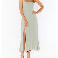 WW | Damen Elegantes und Modisches Pendel Schlitz Französisches High-end Gefühl Kleid