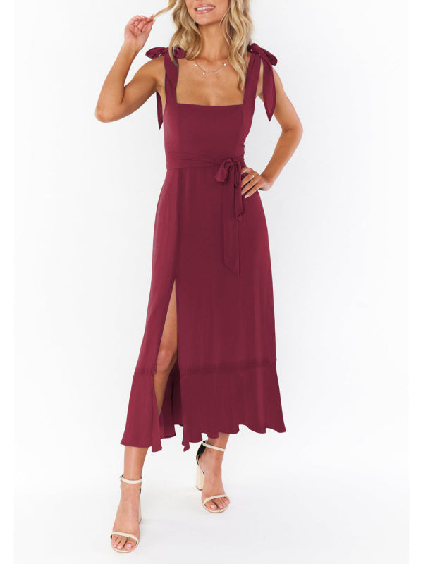 WW | Damen Elegantes und Modisches Pendel Schlitz Französisches High-end Gefühl Kleid