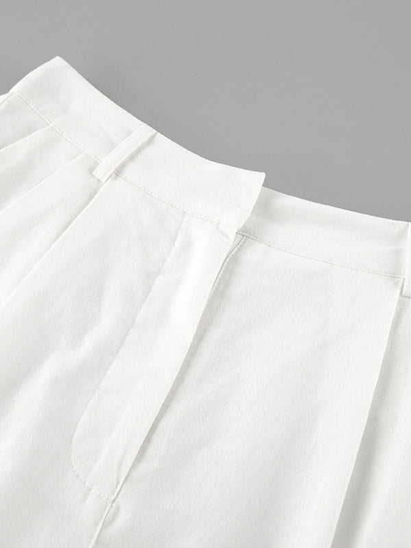 WW | Anzugweste Anzug Damen Sommer Lässig Ärmellose Weste Shorts Zweiteiliges Satz