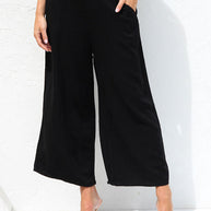 WW | Damen Lässige Ärmellose Knopfleiste Weste Kurze Weit Geschnittene Hose Baumwolle Und Leinen Anzug