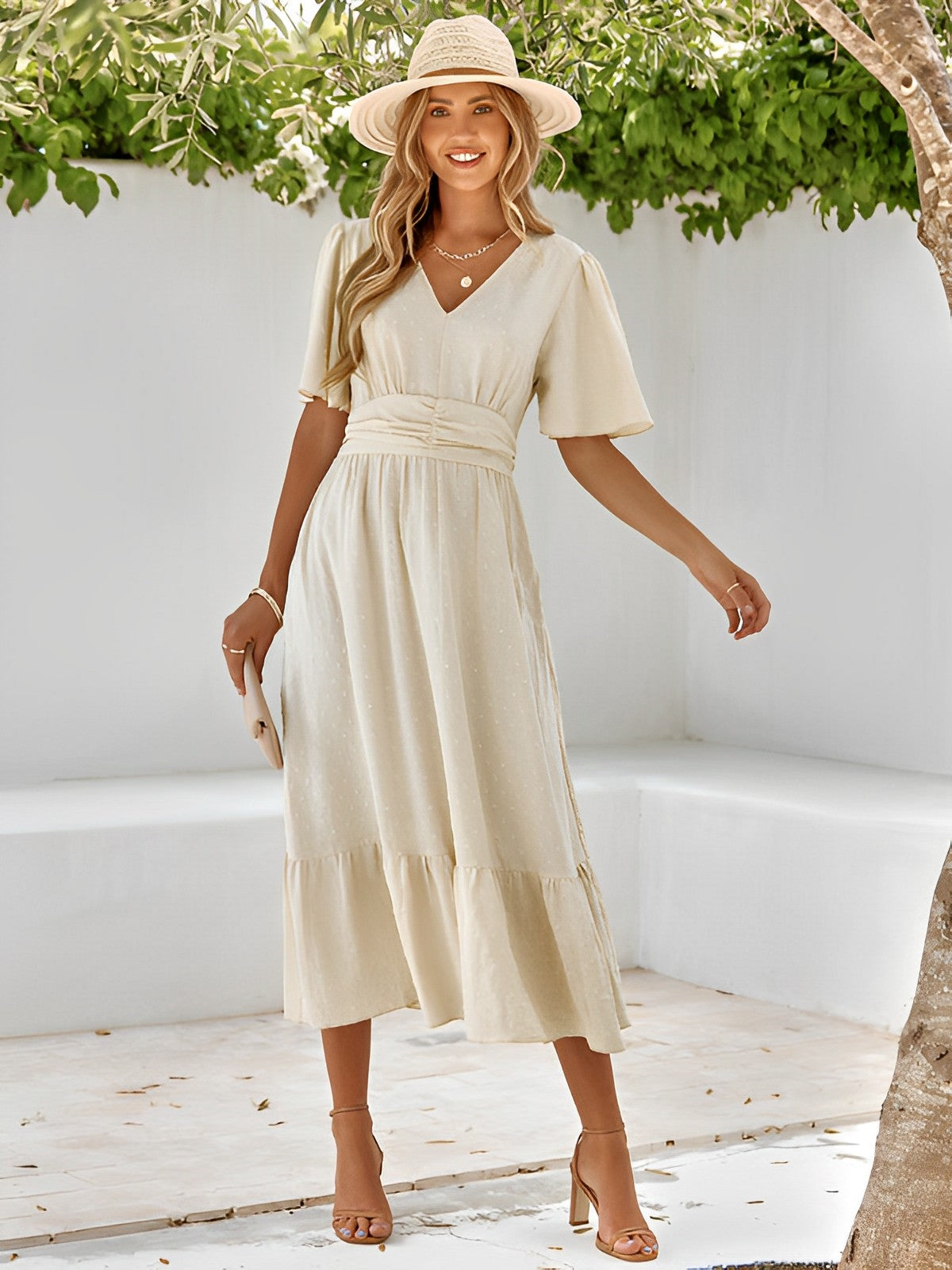 WW | Maxikleid Mit Gürtel Für Frauen