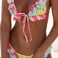 WW | Spitze Sexy Zweiteiliger Dreieck Bikini Druck Badeanzug Set