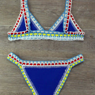 WW | Handgehäkelter Bikini Strickpaneel Badeanzug Set