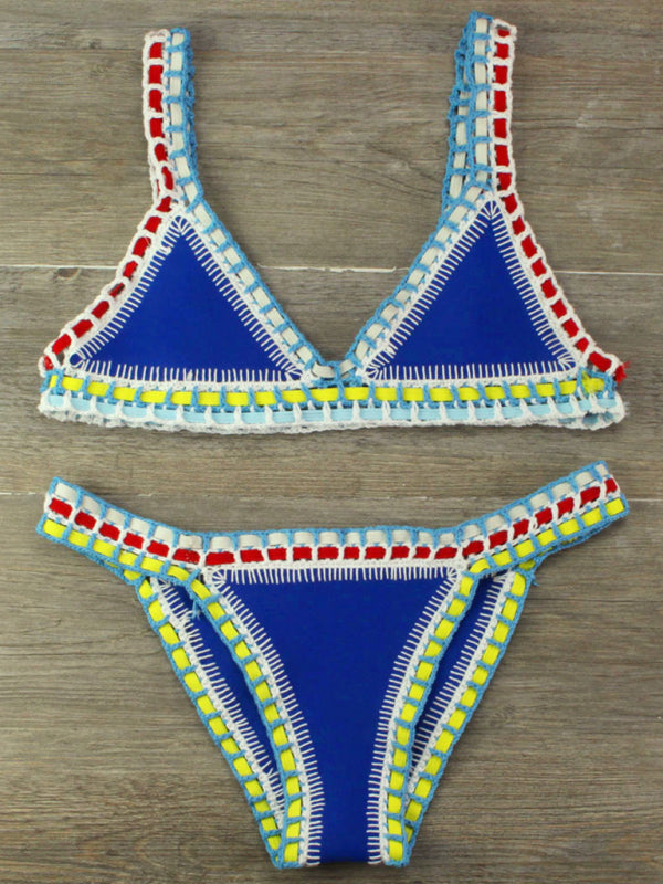 WW | Handgehäkelter Bikini Strickpaneel Badeanzug Set
