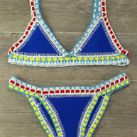 WW | Handgehäkelter Bikini Strickpaneel Badeanzug Set