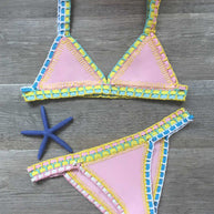 WW | Handgehäkelter Bikini Strickpaneel Badeanzug Set
