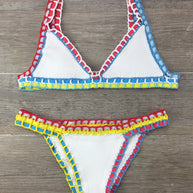 WW | Handgehäkelter Bikini Strickpaneel Badeanzug Set