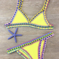 WW | Handgehäkelter Bikini Strickpaneel Badeanzug Set