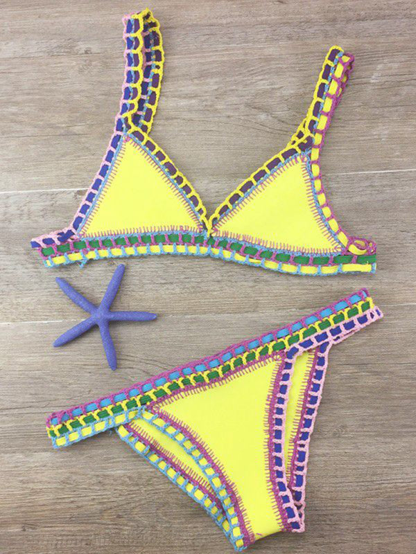 WW | Handgehäkelter Bikini Strickpaneel Badeanzug Set