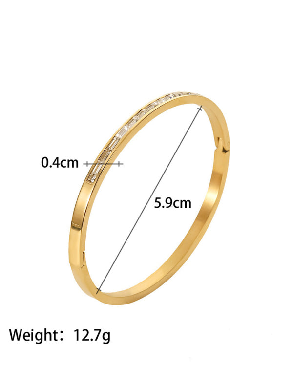 WW | Titanstahl Offenes Armband Damen Nicht Verblassendes Edelstahlarmband