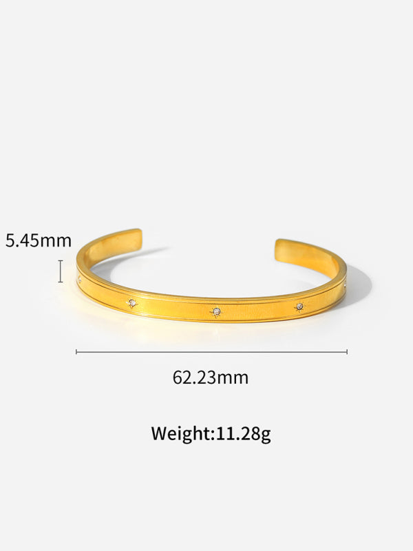 WW | Titanstahl Offenes Armband Damen Nicht Verblassendes Edelstahlarmband
