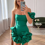 WW |  Ein-Schulter-Minikleid