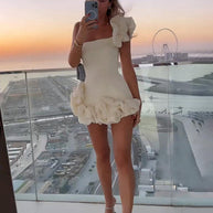 WW |  Ein-Schulter-Minikleid
