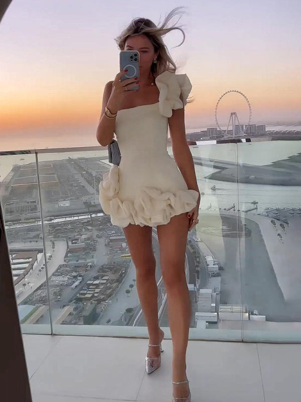 WW |  Ein-Schulter-Minikleid