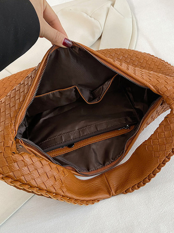 WW | Französische Hochwertige Gewebte Tasche, Vielseitige Schulter Achseltasche, Nischenstruktur Tragbare Pendeltasche