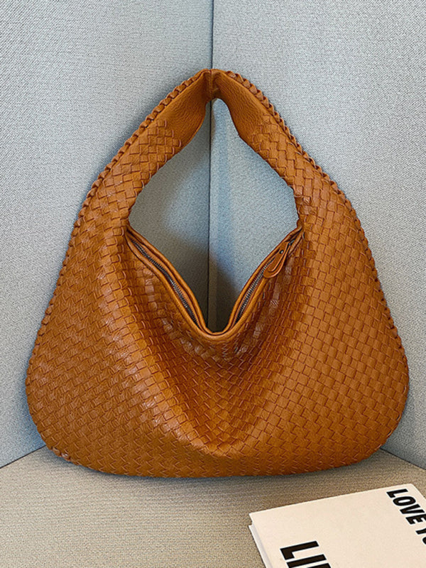 WW | Französische Hochwertige Gewebte Tasche, Vielseitige Schulter Achseltasche, Nischenstruktur Tragbare Pendeltasche