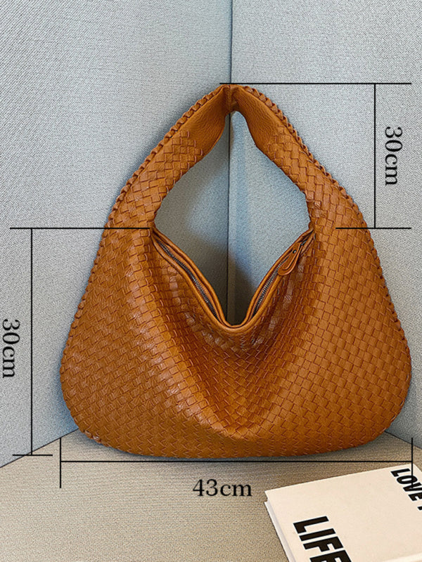 WW | Französische Hochwertige Gewebte Tasche, Vielseitige Schulter Achseltasche, Nischenstruktur Tragbare Pendeltasche