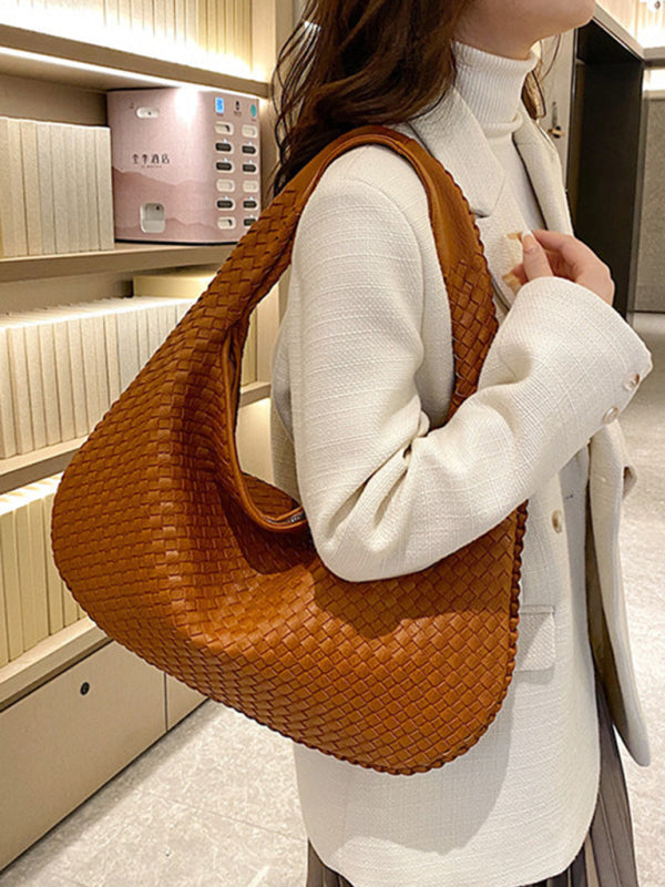 WW | Französische Hochwertige Gewebte Tasche, Vielseitige Schulter Achseltasche, Nischenstruktur Tragbare Pendeltasche