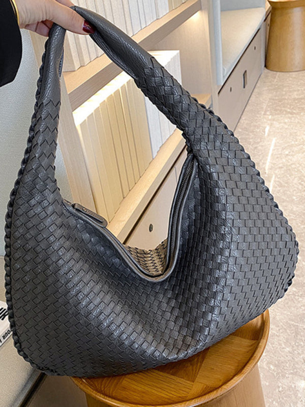 WW | Französische Hochwertige Gewebte Tasche, Vielseitige Schulter Achseltasche, Nischenstruktur Tragbare Pendeltasche