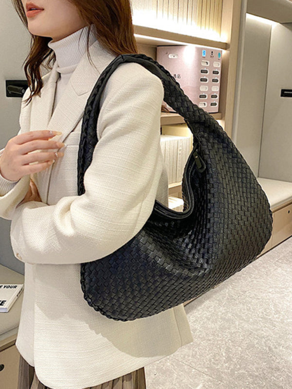 WW | Französische Hochwertige Gewebte Tasche, Vielseitige Schulter Achseltasche, Nischenstruktur Tragbare Pendeltasche