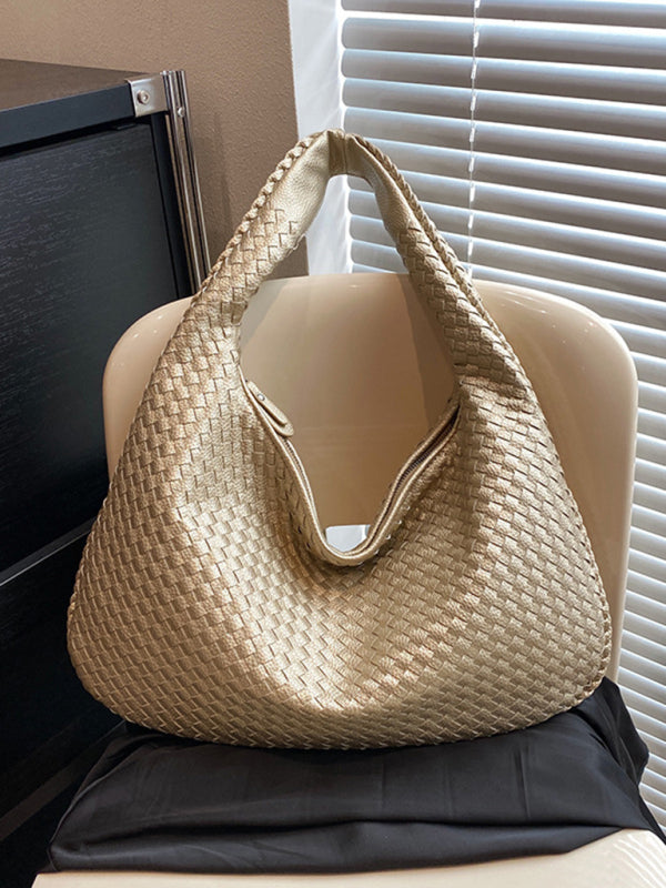 WW | Französische Hochwertige Gewebte Tasche, Vielseitige Schulter Achseltasche, Nischenstruktur Tragbare Pendeltasche
