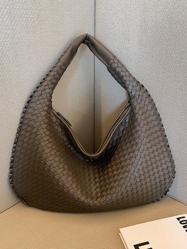 WW | Französische Hochwertige Gewebte Tasche, Vielseitige Schulter Achseltasche, Nischenstruktur Tragbare Pendeltasche
