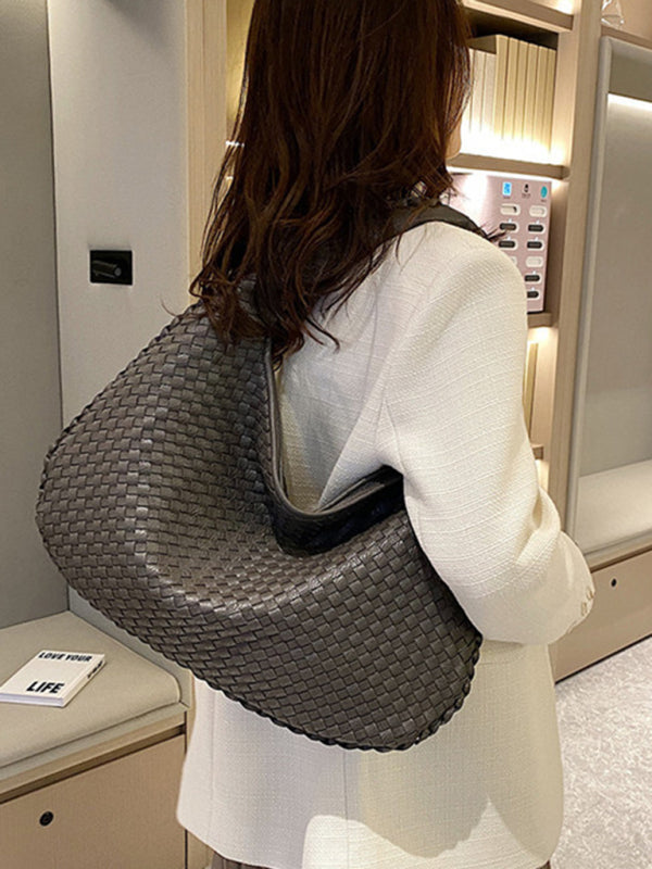 WW | Französische Hochwertige Gewebte Tasche, Vielseitige Schulter Achseltasche, Nischenstruktur Tragbare Pendeltasche