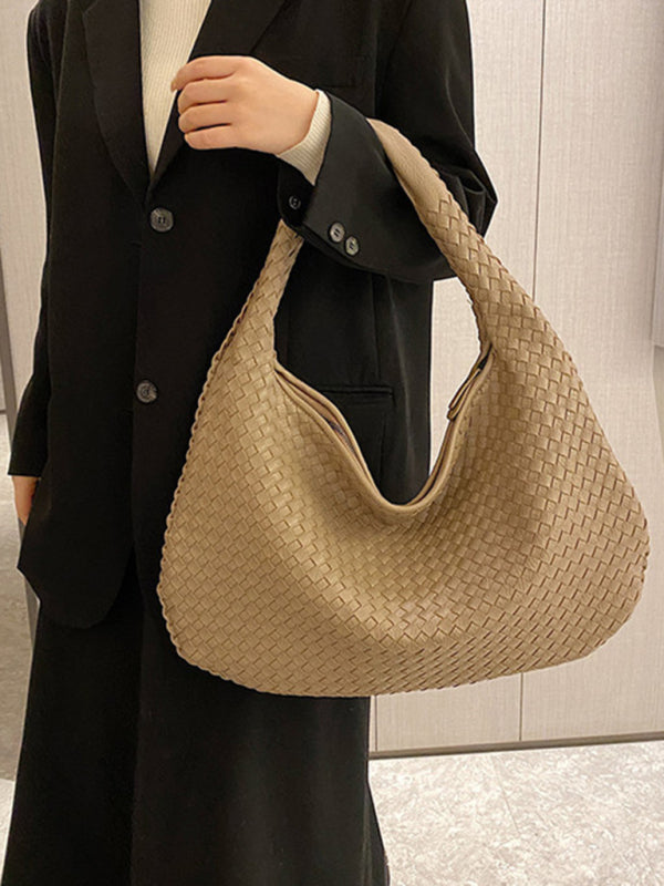 WW | Französische Hochwertige Gewebte Tasche, Vielseitige Schulter Achseltasche, Nischenstruktur Tragbare Pendeltasche