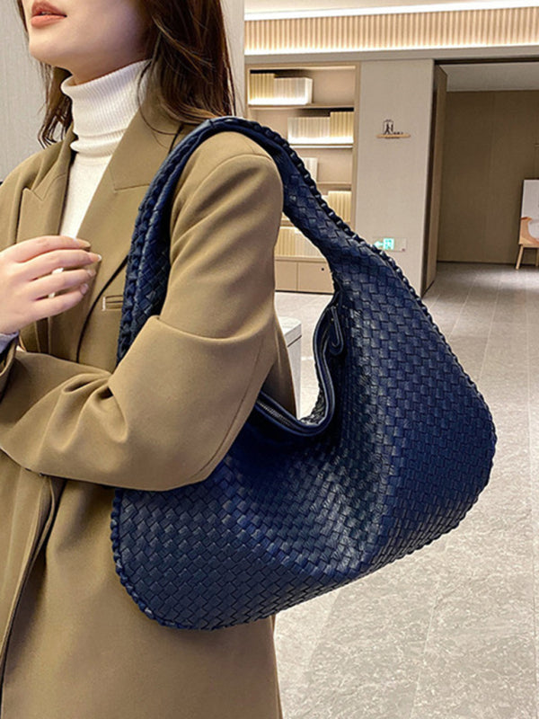 WW | Französische Hochwertige Gewebte Tasche, Vielseitige Schulter Achseltasche, Nischenstruktur Tragbare Pendeltasche