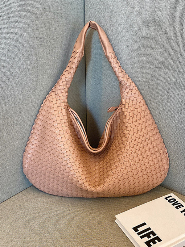 WW | Französische Hochwertige Gewebte Tasche, Vielseitige Schulter Achseltasche, Nischenstruktur Tragbare Pendeltasche
