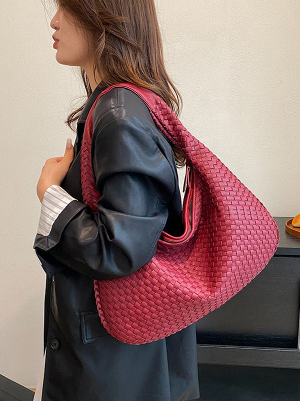 WW | Französische Hochwertige Gewebte Tasche, Vielseitige Schulter Achseltasche, Nischenstruktur Tragbare Pendeltasche