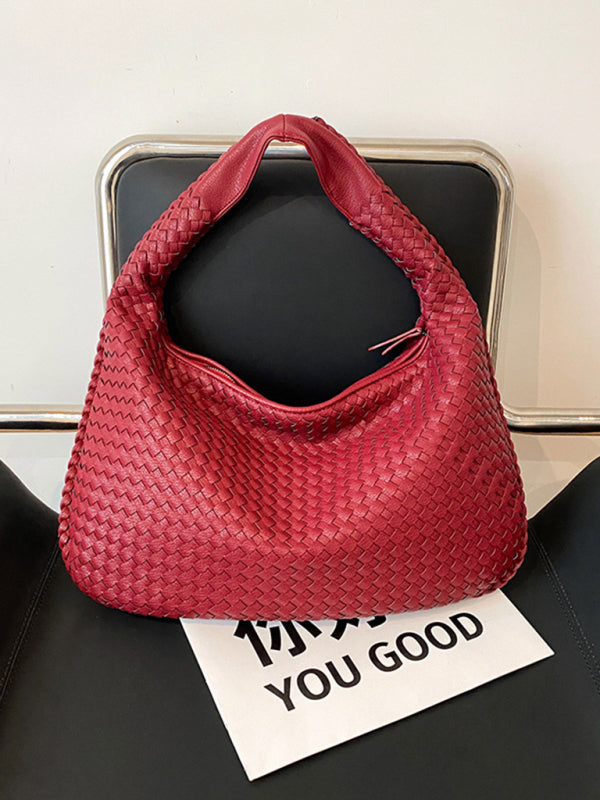 WW | Französische Hochwertige Gewebte Tasche, Vielseitige Schulter Achseltasche, Nischenstruktur Tragbare Pendeltasche