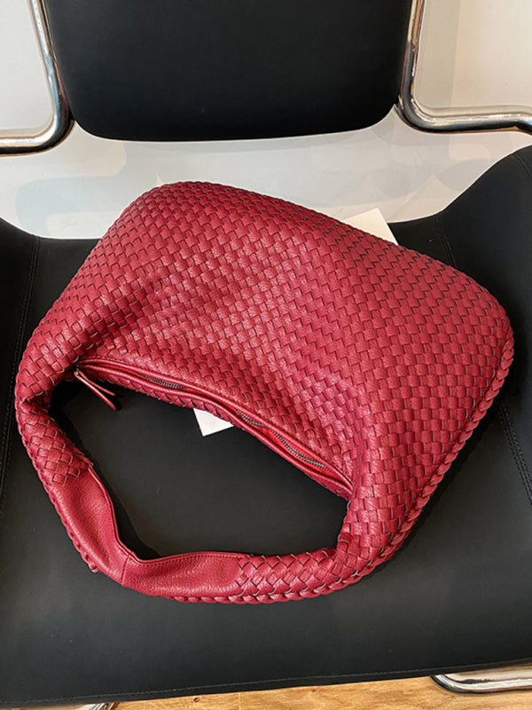 WW | Französische Hochwertige Gewebte Tasche, Vielseitige Schulter Achseltasche, Nischenstruktur Tragbare Pendeltasche