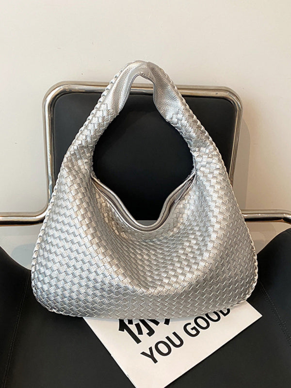 WW | Französische Hochwertige Gewebte Tasche, Vielseitige Schulter Achseltasche, Nischenstruktur Tragbare Pendeltasche