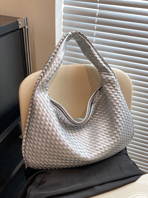WW | Französische Hochwertige Gewebte Tasche, Vielseitige Schulter Achseltasche, Nischenstruktur Tragbare Pendeltasche