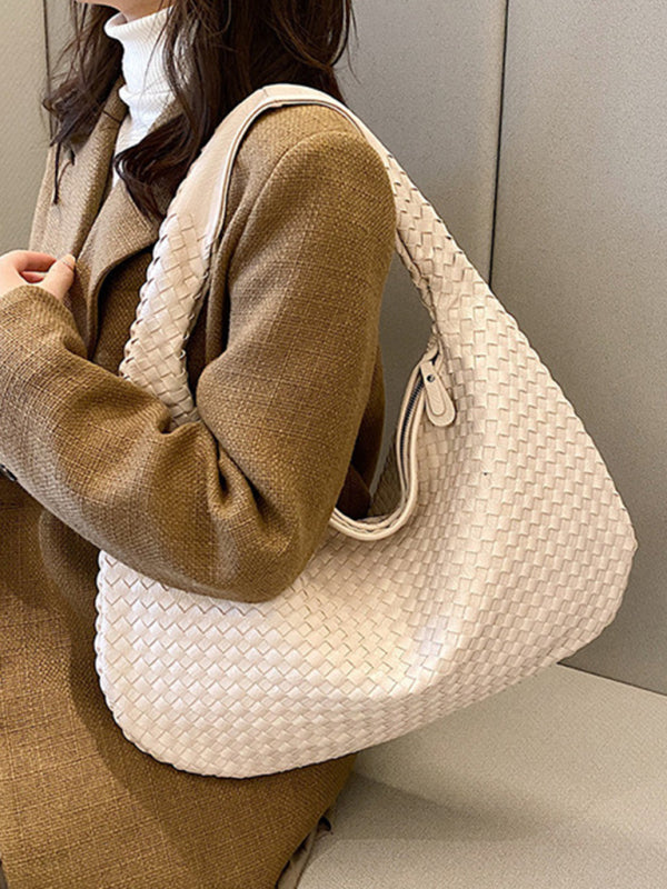 WW | Französische Hochwertige Gewebte Tasche, Vielseitige Schulter Achseltasche, Nischenstruktur Tragbare Pendeltasche
