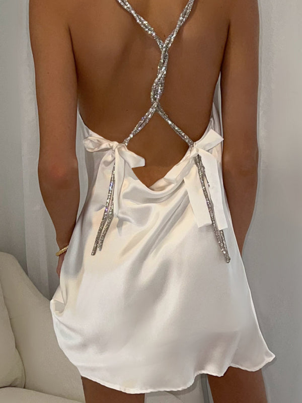 W&W | Elegantes Satin-Ketten-Trägerkleid